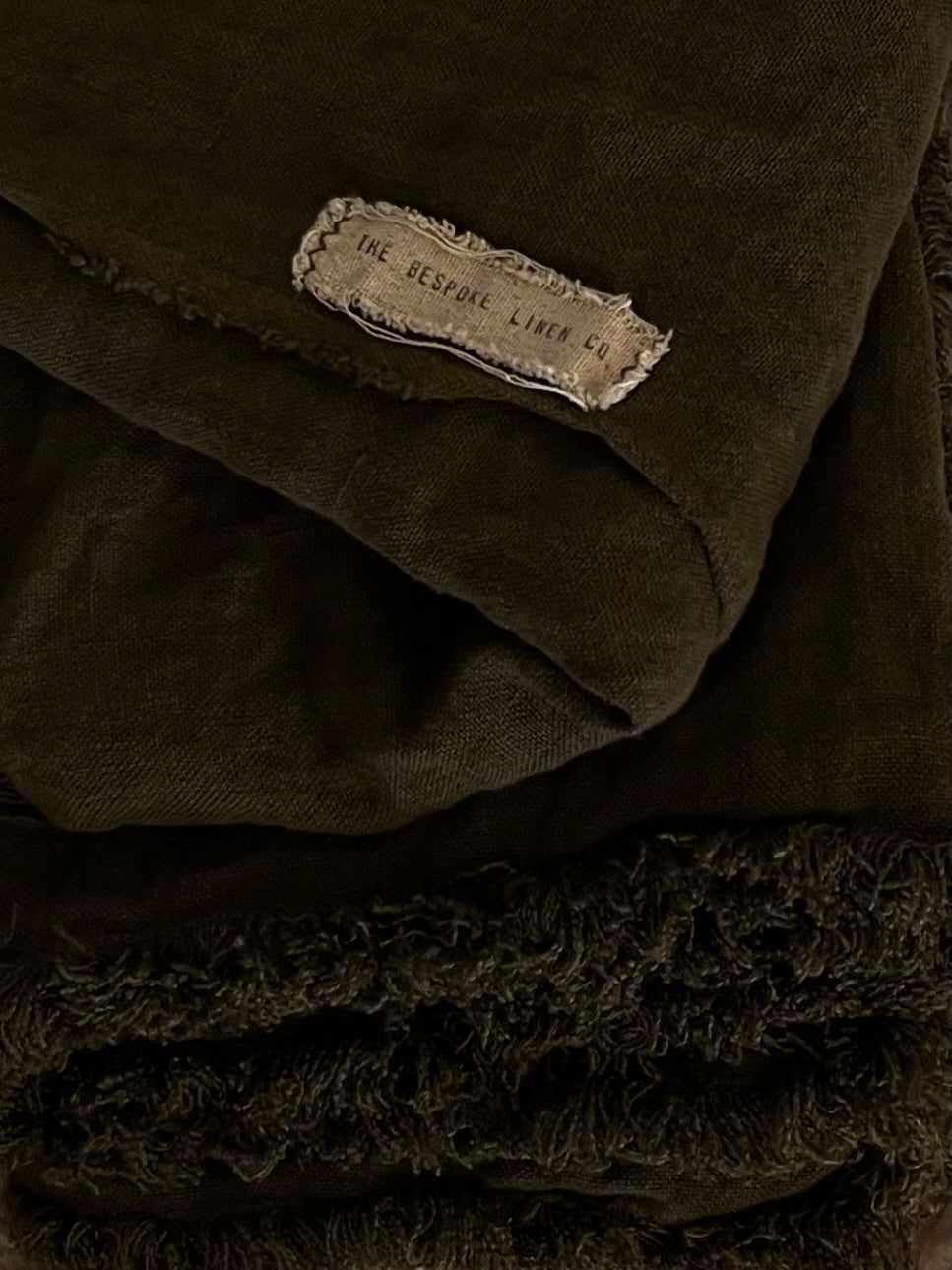DOUBLE Stone washed Flax Linen Bedcover - MOSS