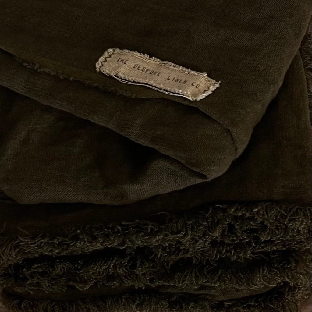 Heavyweight flax linen pillowcase - MOSS