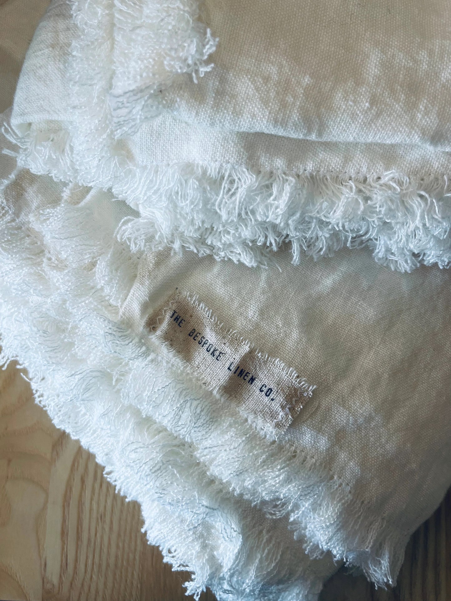 DOUBLE Stone washed Flax Linen Bedcover - WINTER WHITE/ NATURELLE WHITE
