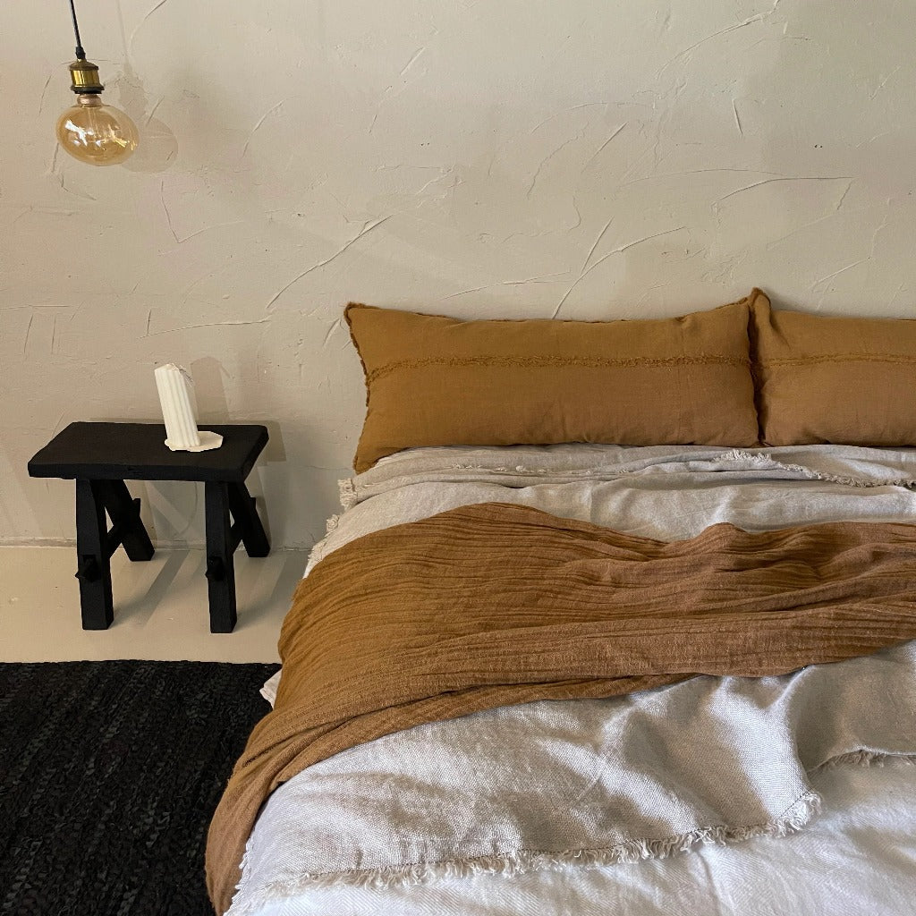 Stone washed Hemp Bedcover - TERRA