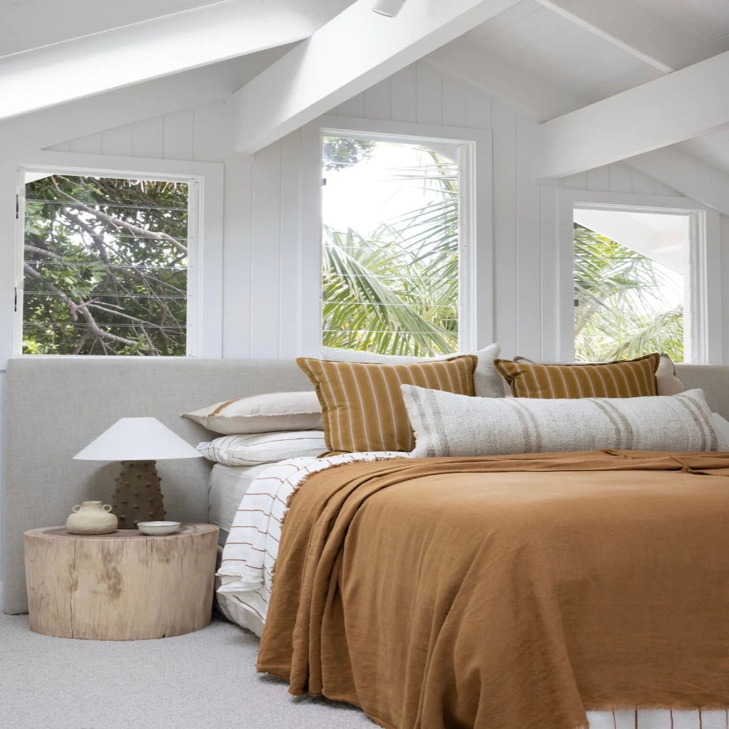 Stone washed Hemp Bedcover - TERRA
