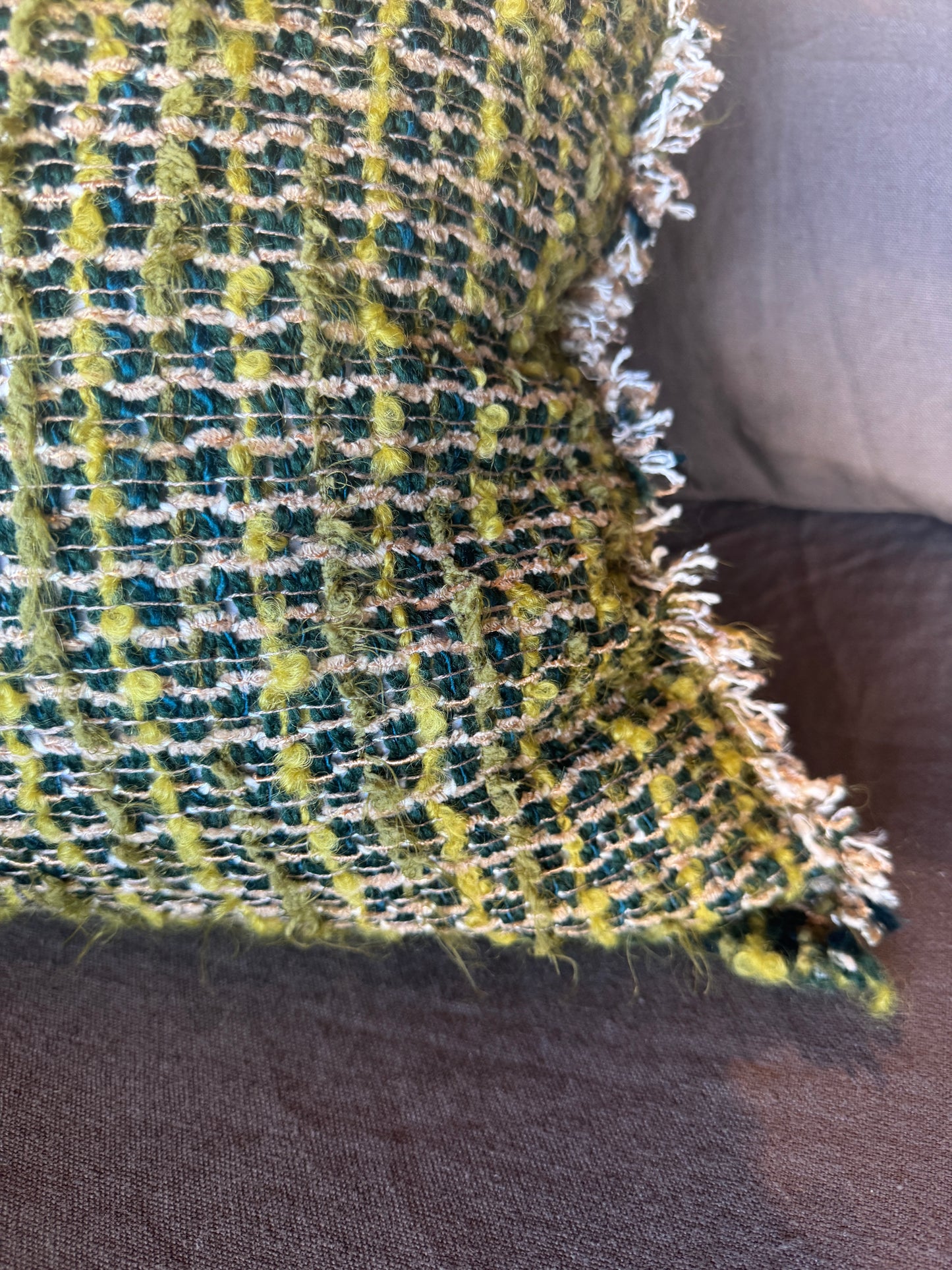 Remnants of Chanel - Euro Cushion Green