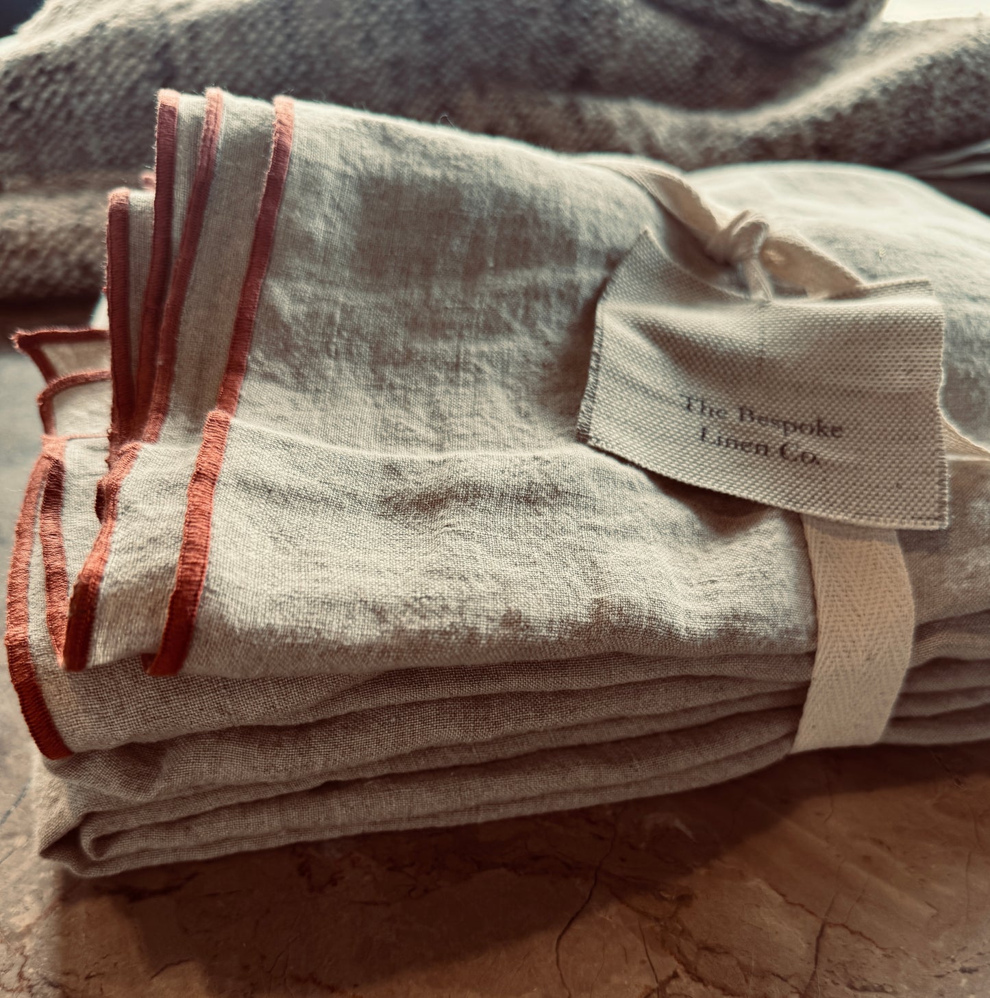 Natural Linen Luxe size flat sheets by Melìse Smith