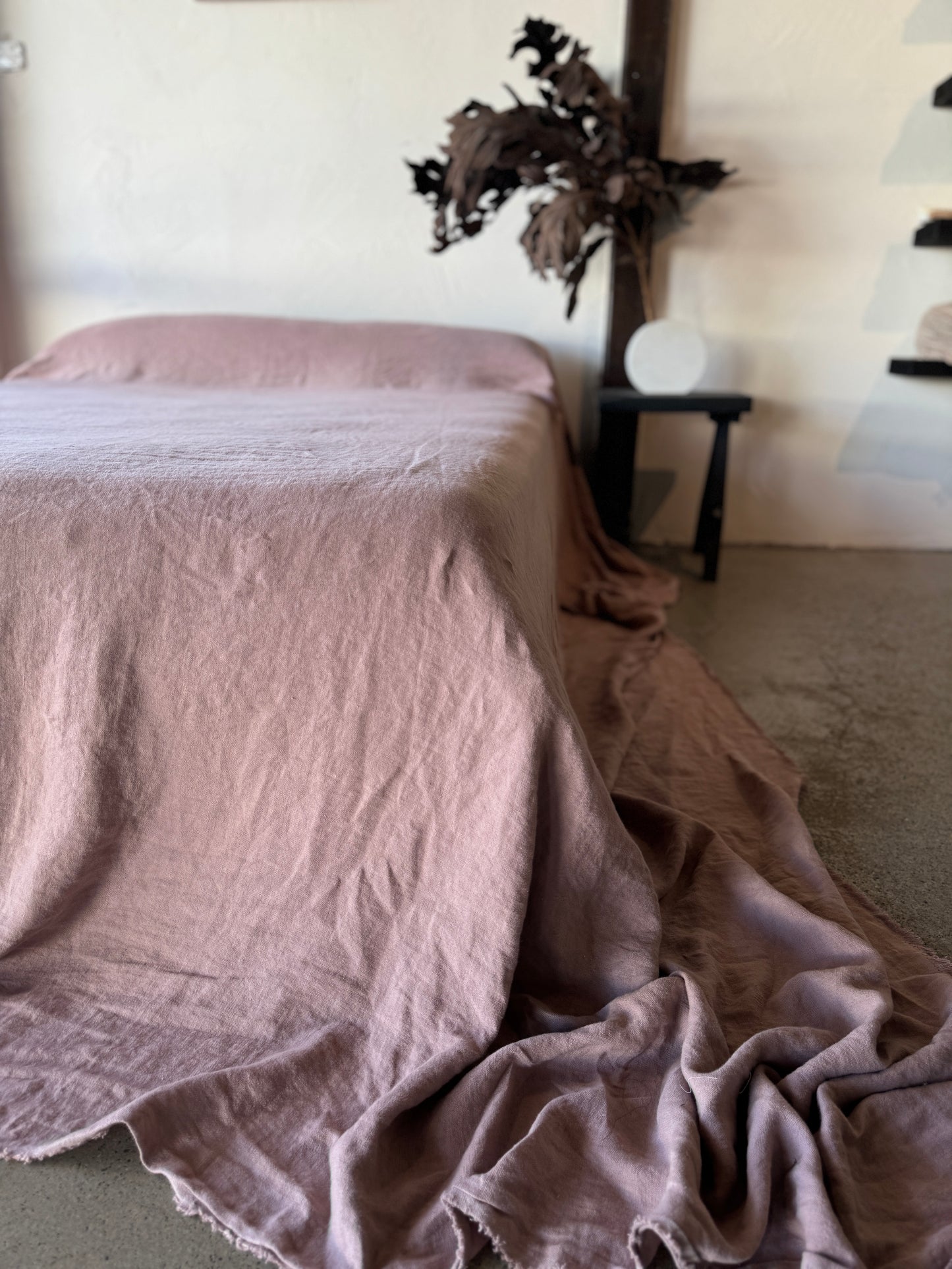 DOUBLE Stone washed Flax Linen - ROSÈ VIOLETTE