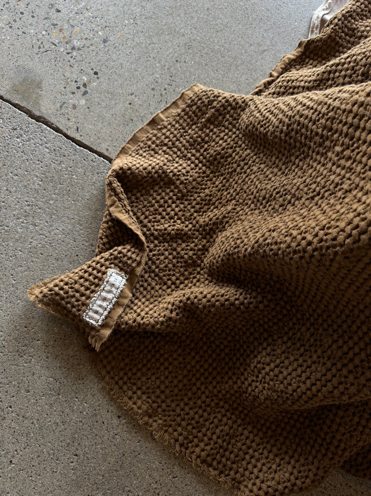 Linen Waffle blanket - Cinnamon