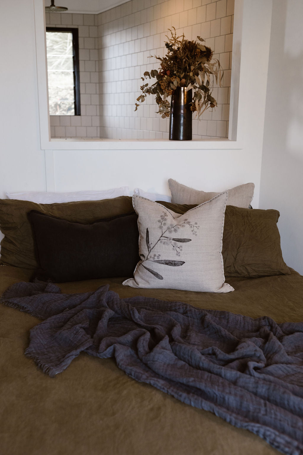 Linen Cushion - Wattle