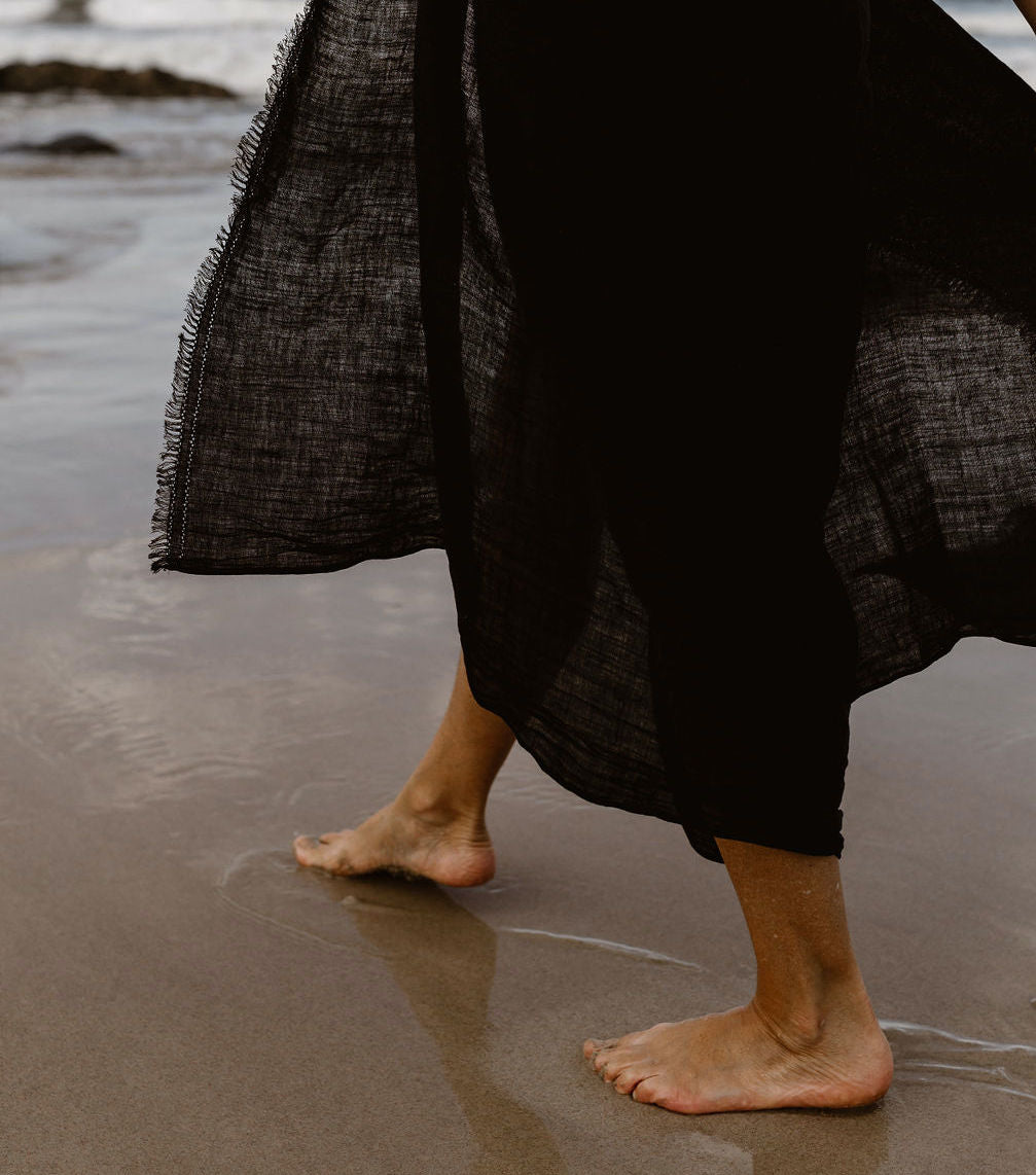Fringed Sarong - Noir