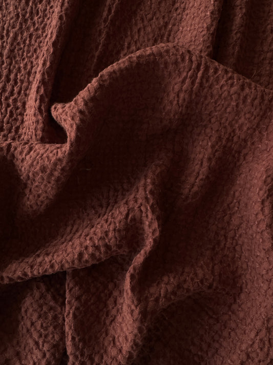 Waffle linen throw - Sienna