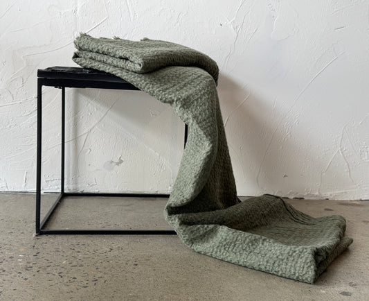 Waffle linen throw - Khaki