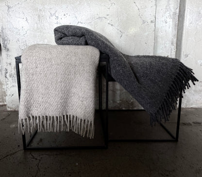 European wool throw - Light Sable