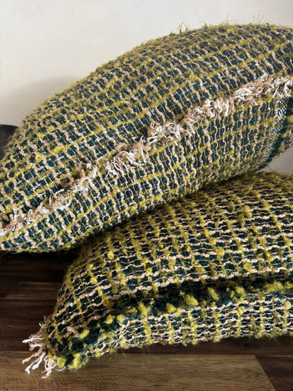 Remnants of Chanel -  Euro Cushion Green