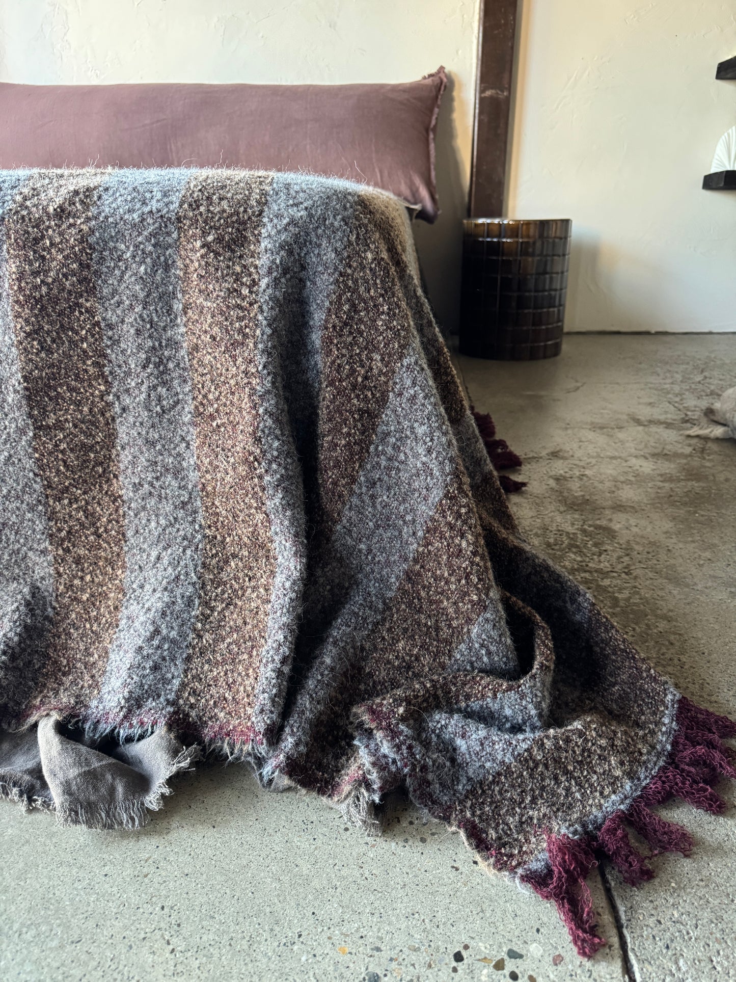 Italian wool and alpaca  half  blanket 006