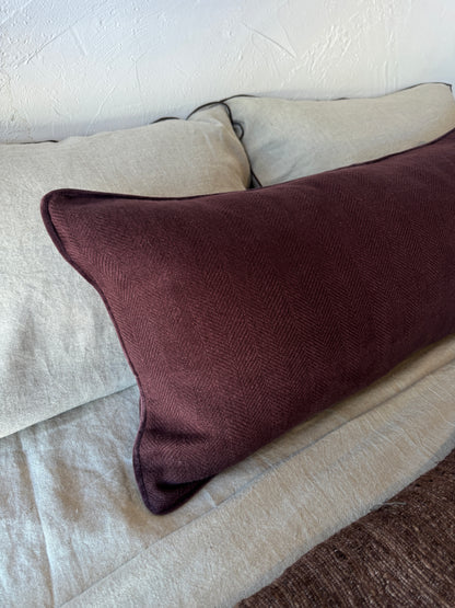Linen and velvet bolster