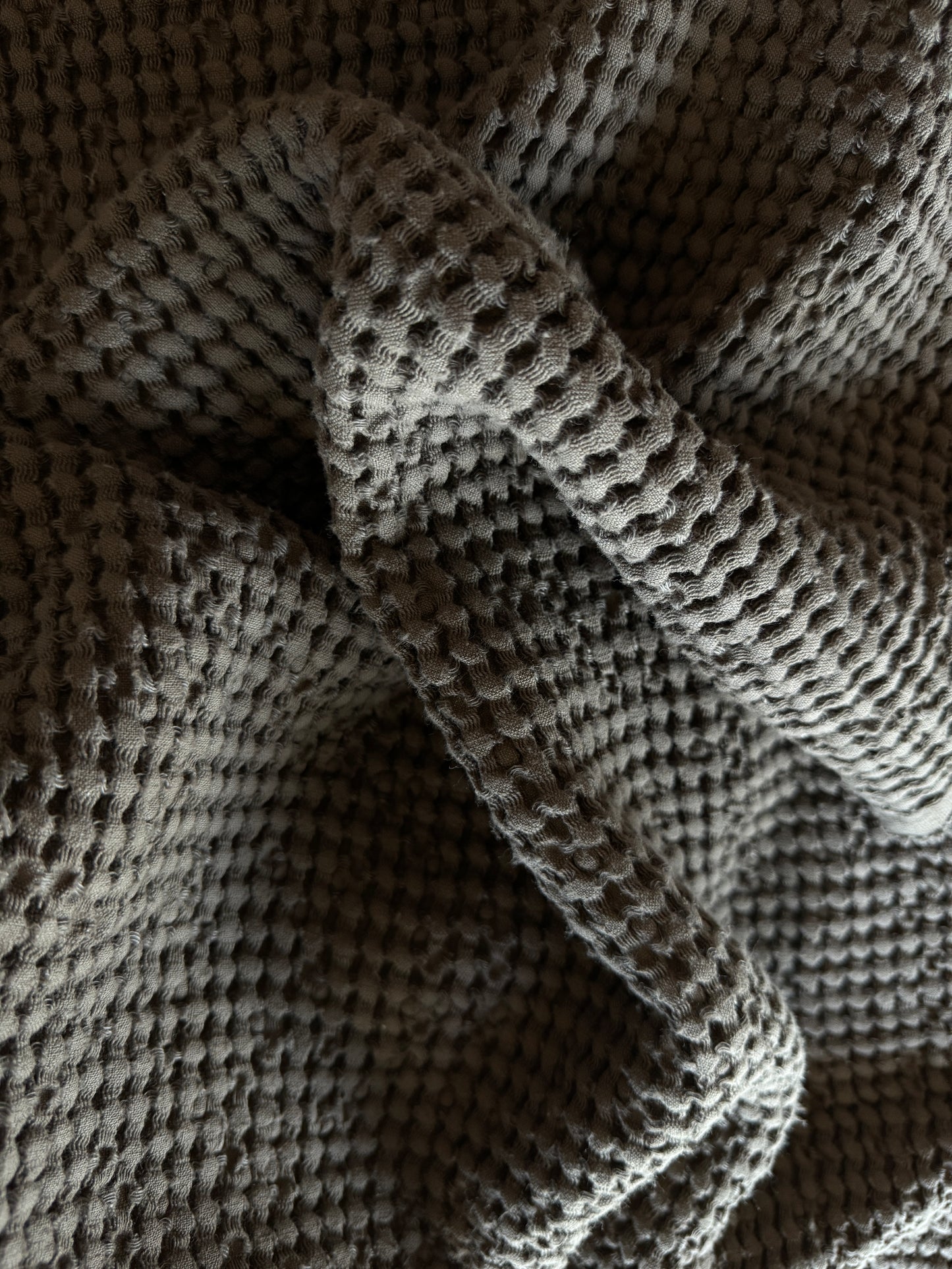 Linen Waffle blanket - Cocoa