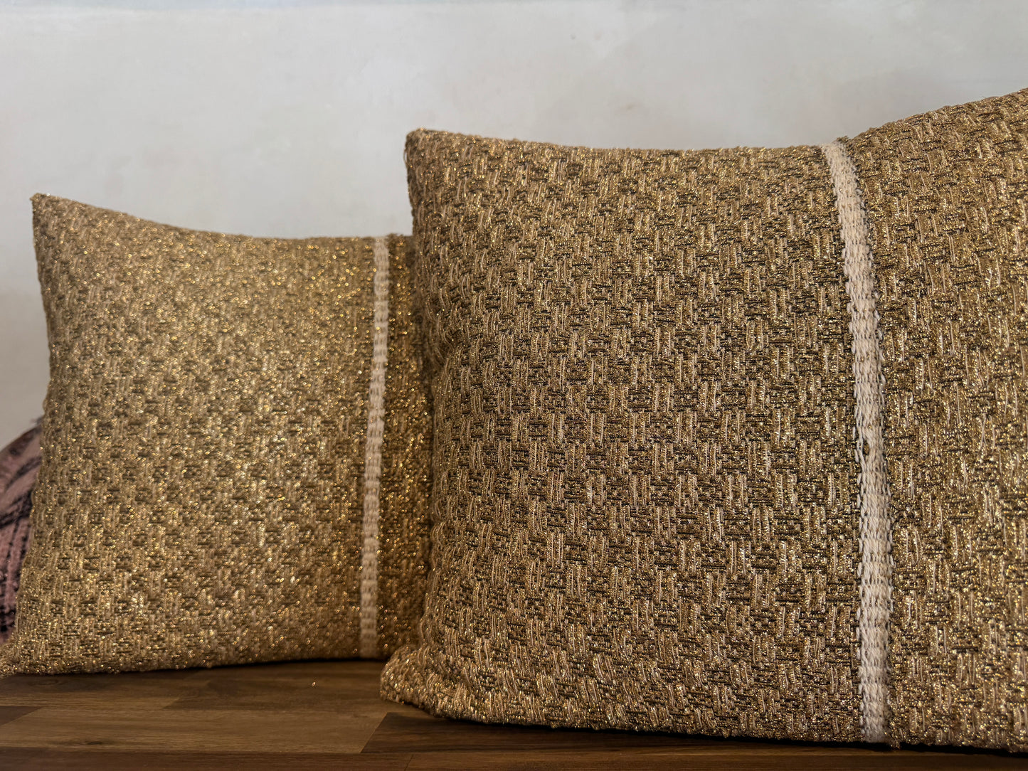 Remnants of Chanel -  Gold accent cushion