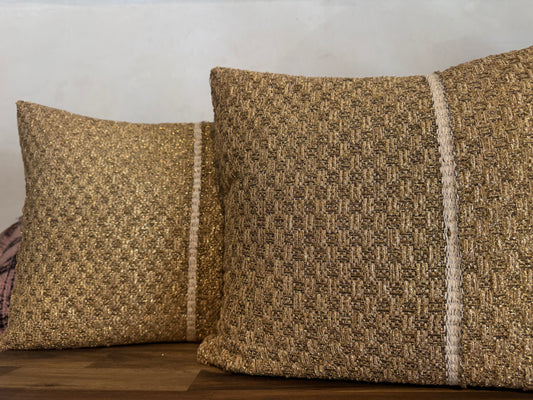 Remnants of Chanel -  Gold accent cushion