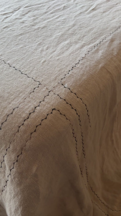 Embroidered Bedcover - Ombré Chocolate