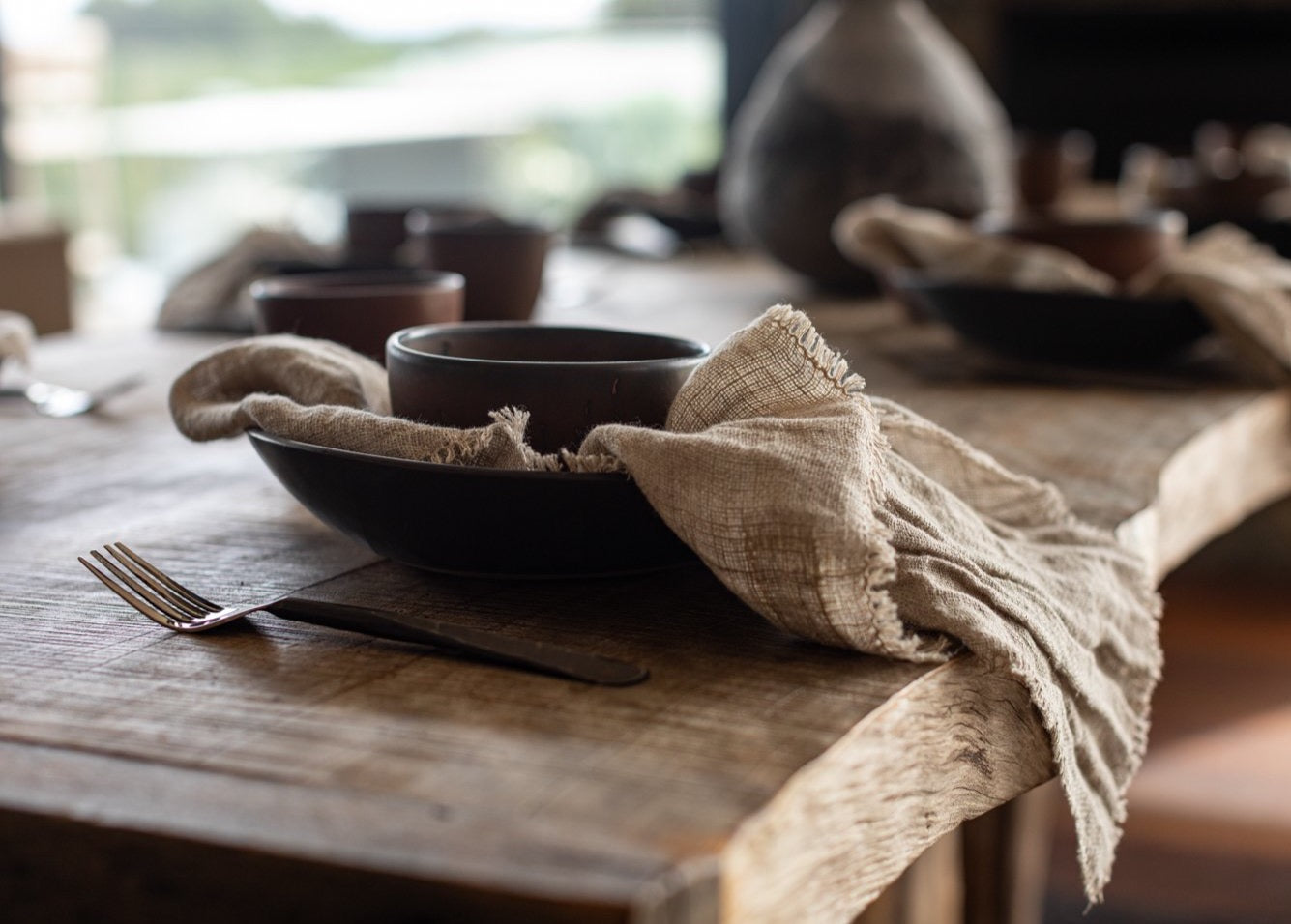 Open Weave Napkin Set-  Clay