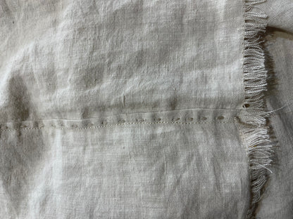 Stone washed Hemp Bedcover with Japanese knitted linen tape- ECRU