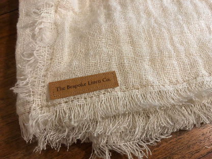 Open Weave Linen Table Runner - Alabaster